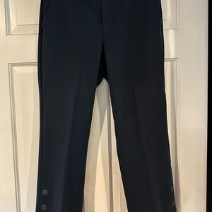 CAbi Navy Ankle Pants with Button Accents